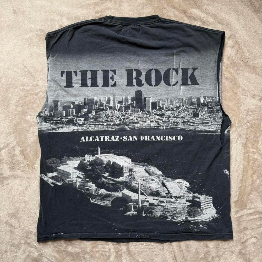 Vintage 90s‎ Alcatraz AOP san Francisco muscle tee - Picture 2 of 4